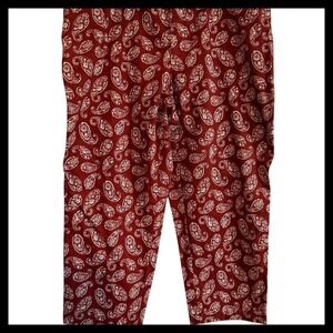 Lands' End Women's 18W Paisley Print Mid Rise Cropped Pants Trousers